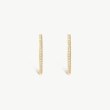 14K Solid Gold Pave Setting Hinged Hoop Earrings