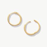 14K Solid Gold Pave Setting Hinged Hoop Earrings