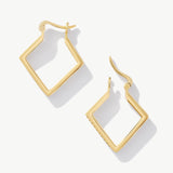 14K Solid Gold Triangle Hoop Earrings