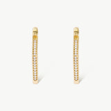 14K Solid Gold Triangle Hoop Earrings
