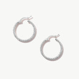 14K Solid Gold Textured Hoop Earrings: Small, Medium and Large Earrings