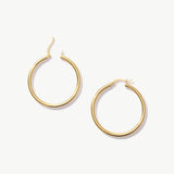 14K Solid Gold Oversized Hoops: Chunky Large Hoop Earrings