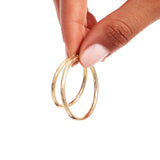 14K Solid Gold Oversized Hoops: Chunky Large Hoop Earrings