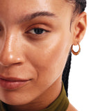 14K Solid Gold Moon Hoops