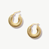 14K Solid Gold Twisted Hoops: Bold Statement Earrings
