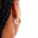 14K Solid Gold Twisted Hoops: Bold Statement Earrings