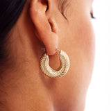 14K Solid Gold Twisted Hoops: Bold Statement Earrings