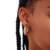 14K Solid Gold Twisted Hoops: Bold Statement Earrings