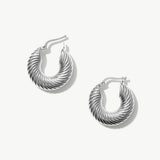 14K Solid Gold Twisted Hoops: Bold Statement Earrings
