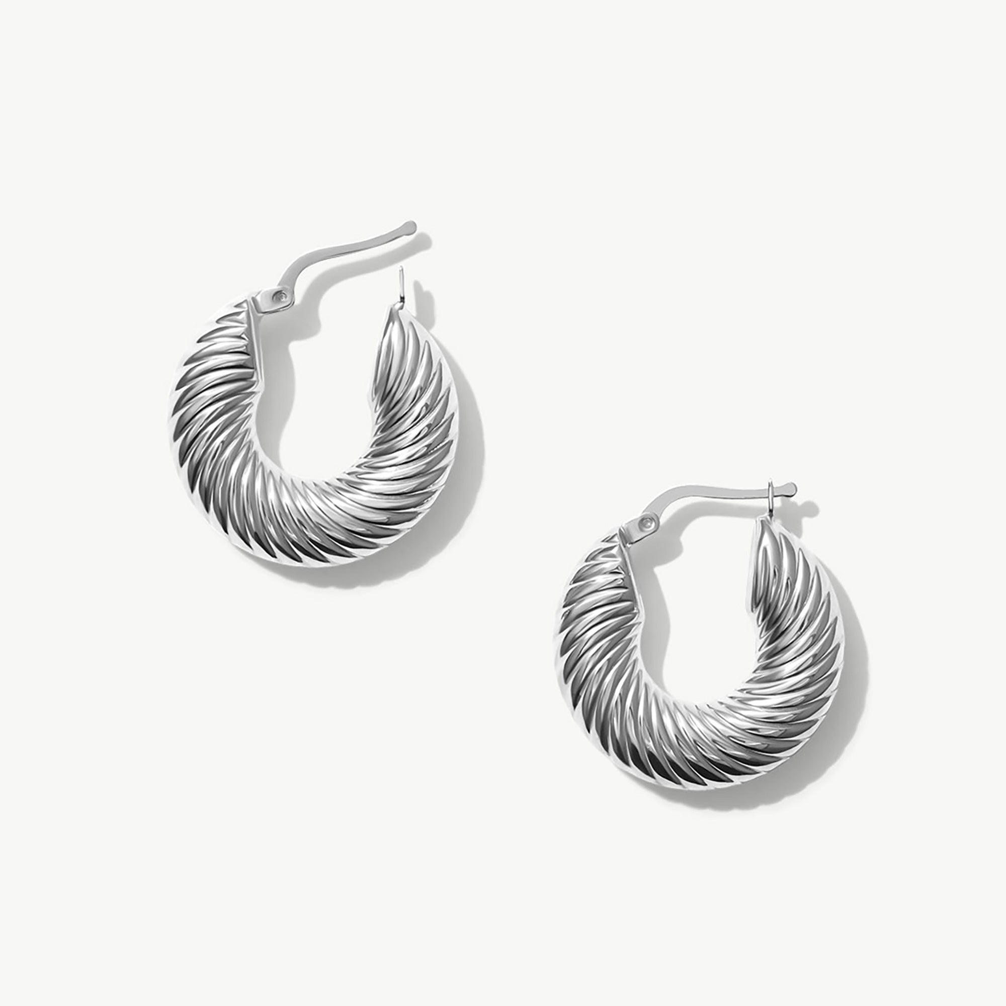 14K Solid Gold Twisted Hoops: Bold Statement Earrings