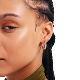 14K Solid Gold Croissant Hoop Earrings