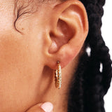 14K Solid Gold Croissant Hoop Earrings