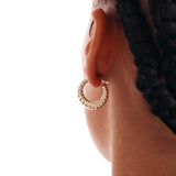 14K Solid Gold Croissant Hoop Earrings