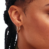 14K Solid Gold Octagon Hoops: Geometric Earrings