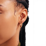 14K Solid Gold Octagon Hoops, Chunky Geometric Earrings