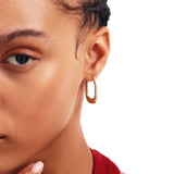 14K Solid Gold Rectangle Hoop Earrings: Modern Statement Jewelry