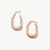 14K Solid Gold Rectangle Hoop Earrings: Modern Statement Jewelry
