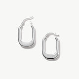 14K Solid Gold Rectangle Hoop Earrings: Modern Statement Jewelry