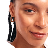 14K Solid Gold Square Hoop Earrings: Chunky Geometric Hoops