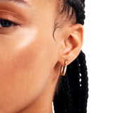 14K Solid Gold Square Hoop Earrings: Chunky Geometric Hoops
