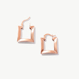 14K Solid Gold Square Hoop Earrings: Chunky Geometric Hoops