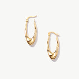 14K Solid Gold Twisted Hoop Earrings