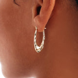 14K Solid Gold Twisted Hoop Earrings