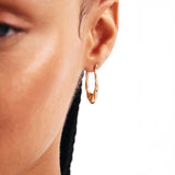 14K Solid Gold Twisted Hoop Earrings