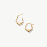14K Solid Gold Heart Huggie Hoops: Love Earrings