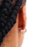 14K Solid Gold Heart Huggie Hoops: Love Earrings