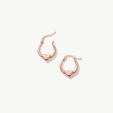 14K Solid Gold Heart Huggie Hoops: Love Earrings