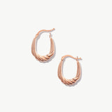 14K Real Solid Gold Twisted Hoop Earrings