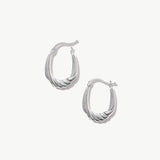 14K Real Solid Gold Twisted Hoop Earrings