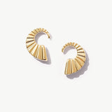 14K Solid Gold Sea Shell Studs, Statement Earrings