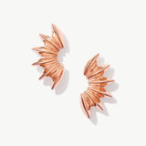 14K Real Solid Gold Seashell Statement Earrings