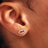 14K Solid Gold Evil Eye Studs - Protective Earrings