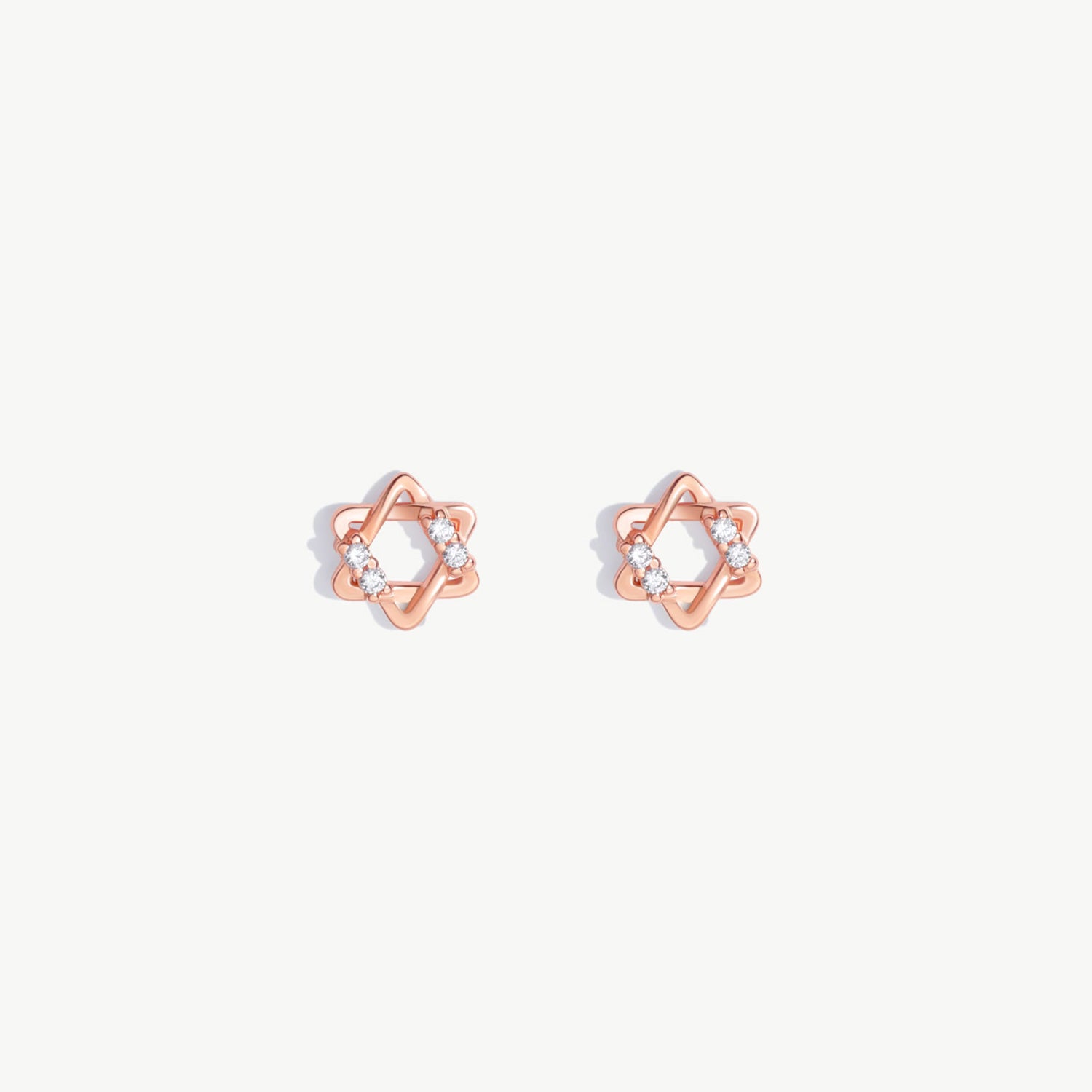 14K Solid Gold Diamond Star Studs: Dainty Celestial Earrings