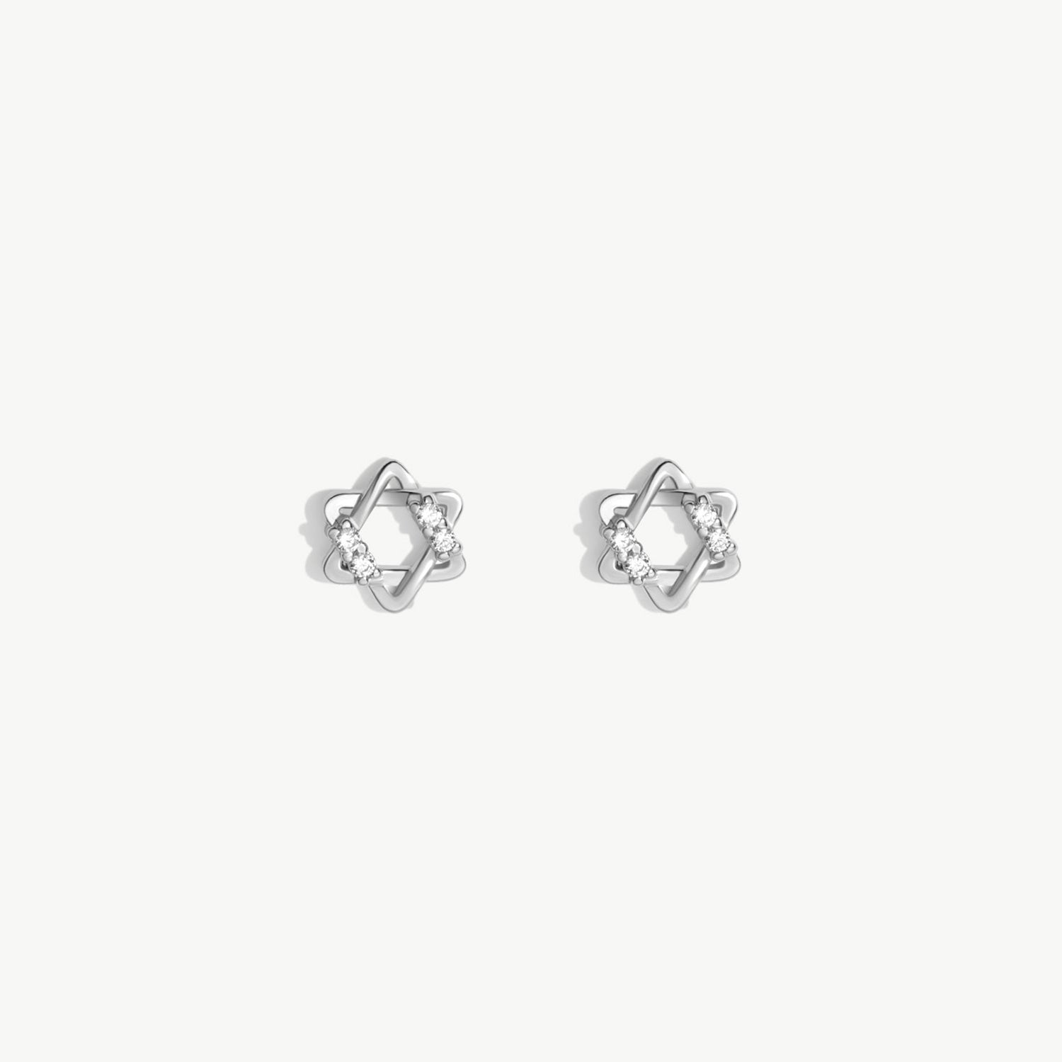 14K Solid Gold Diamond Star Studs: Dainty Celestial Earrings