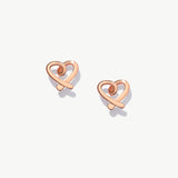14K Solid Gold Heart Stud Earrings: Dainty Love Jewelry
