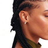 14K Solid Gold Diamond Hoops