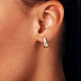 14K Solid Gold Diamond Hoops