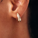 14K Solid Gold Diamond Hoops