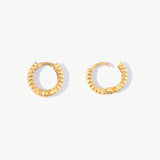 14K Solid Gold Hoops – Hinged Chunky Huggie Earrings