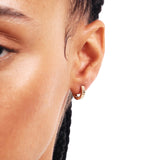 14K Solid Gold Hoops – Hinged Chunky Huggie Earrings