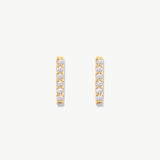14K Solid Gold Diamond Bar Studs