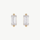 Front View Of Minimalist Baguette Diamond Stud Earrings
