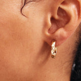 14K Solid Gold Hinged Earrings – Pyramid Clicker Hoops