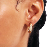 14K Solid Gold Hinged Earrings – Pyramid Clicker Hoops