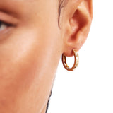 14K Solid Gold Hinged Earrings – Pyramid Clicker Hoops