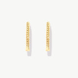 14K Solid Gold Hinged Twist Hoops – Twisted Rope Earrings